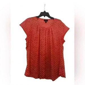 Worthington Red Geometric Print Blouse XL